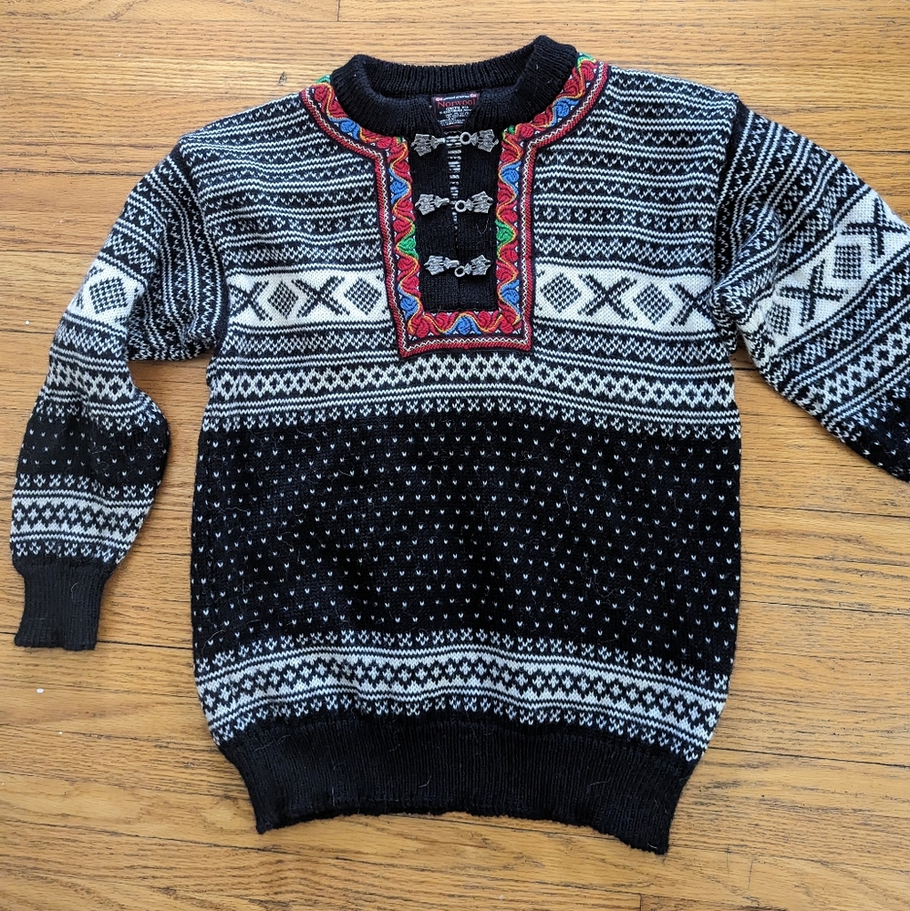 Norwool Women 100% Pure Wool Nordic Sweater Size S